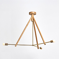 Lodge Chandelier III Natural Oak