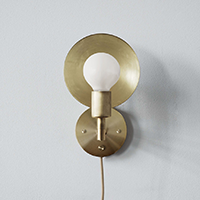Orbit Sconce in Hewn Brass Plug-In